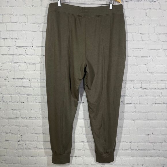 Cable & Gauge Womens Plus 1X Tapared Crop Pants Green Pull On Comfort Stretch - Picture 2 of 12